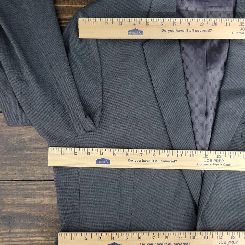 Haggar Men's Sport Coat Blazer Two Button Gray Polyester Viscose 46L‎
